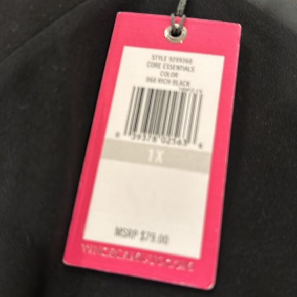 Black leggings with accent vegan leather - Picture 3 of 3